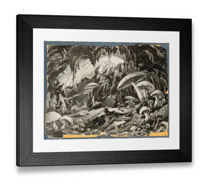 Framed Print : Illustration of Creatures and Vegetation on Moon Framed Print : Illustration of Creatures and Vegetation on Moon