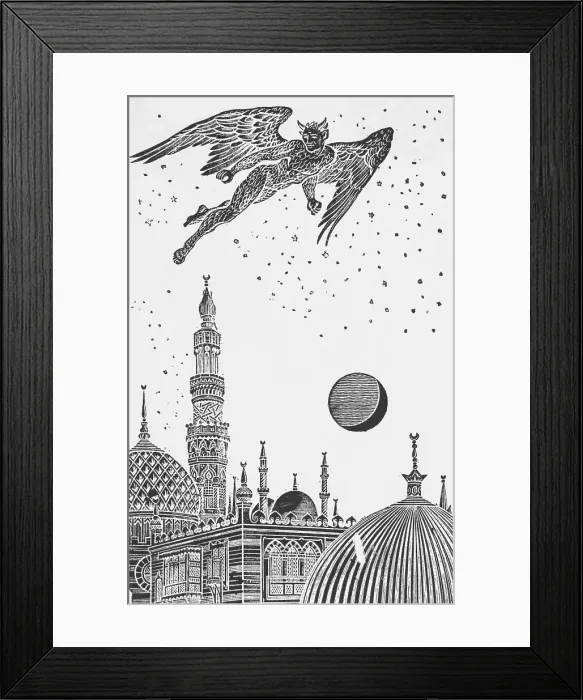 Framed Print : Illustration of the Devil Hovering over City of Constantinople Framed Print : Illustration of the Devil Hovering over City of Constantinople