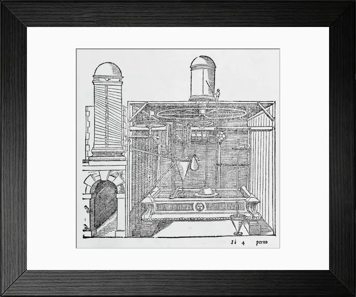 Framed Print : Illustration of Italian Water Clock Framed Print : Illustration of Italian Water Clock