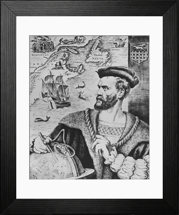 Framed Print : Illustration Depicting Jacques Cartier Framed Print : Illustration Depicting Jacques Cartier