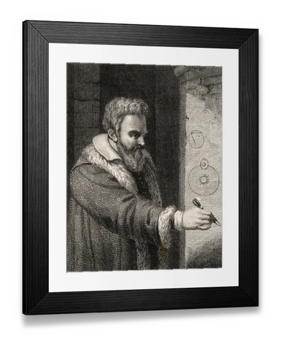 Framed Print : Illustration of Astronomer Galileo Galilei Framed Print : Illustration of Astronomer Galileo Galilei