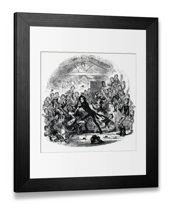 Framed Print : Young Man Thrashing Schoolmaster Framed Print : Young Man Thrashing Schoolmaster