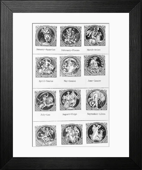Framed Print : Illustration of Each Zodiac Sign Framed Print : Illustration of Each Zodiac Sign