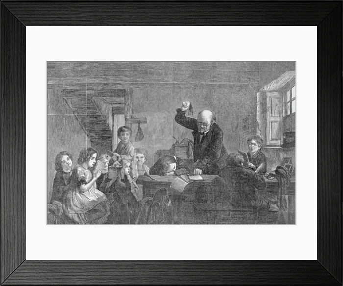 Framed Print : Illustration of Teacher Punishing Child Framed Print : Illustration of Teacher Punishing Child