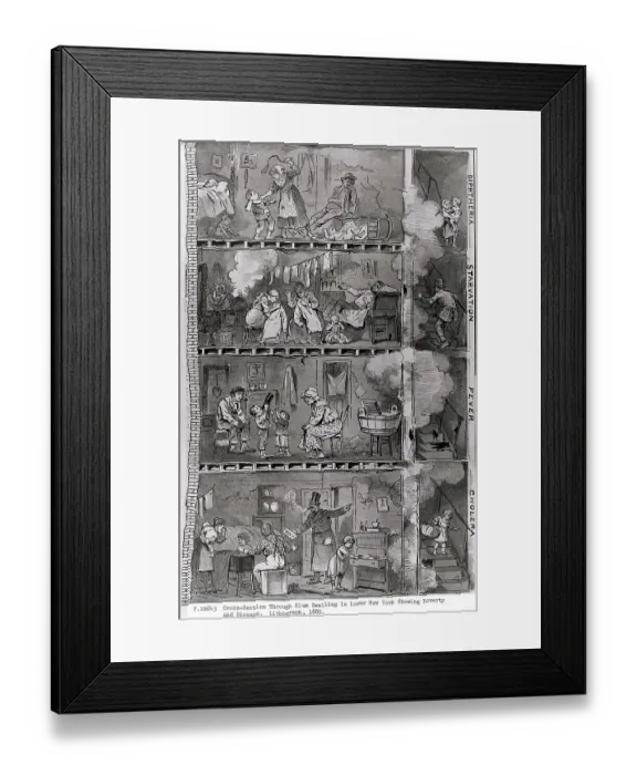 Framed Print : Illustration of Slums in Lower New York Framed Print : Illustration of Slums in Lower New York