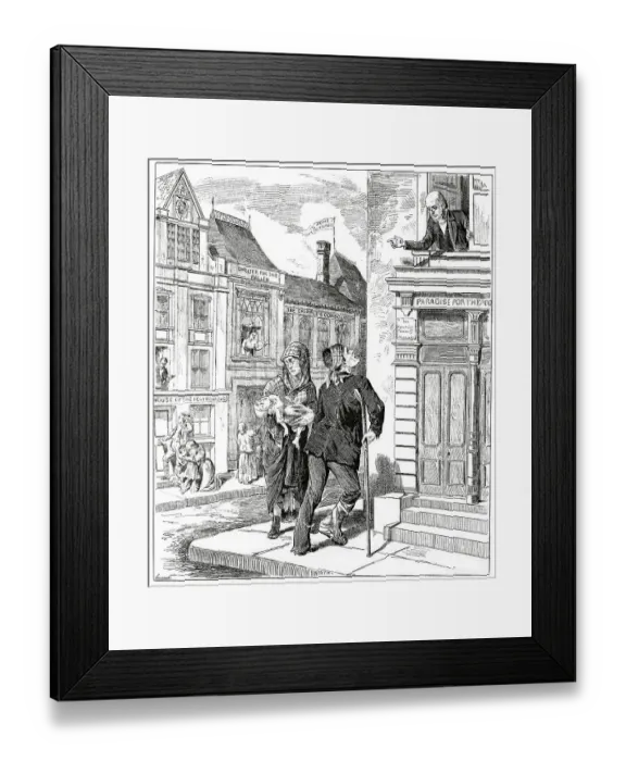 Framed Print : Illustration of Cruelty to Homeless and Families Framed Print : Illustration of Cruelty to Homeless and Families