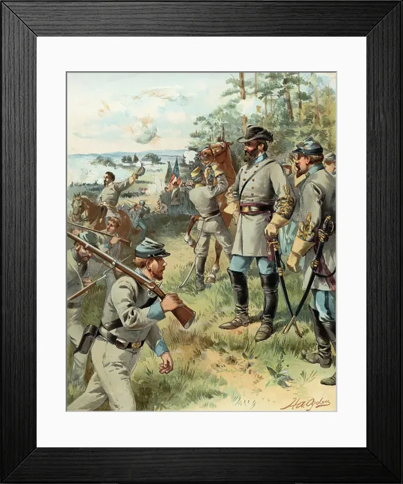 Framed Print : Stonewall Jackson with Troops Framed Print : Stonewall Jackson with Troops
