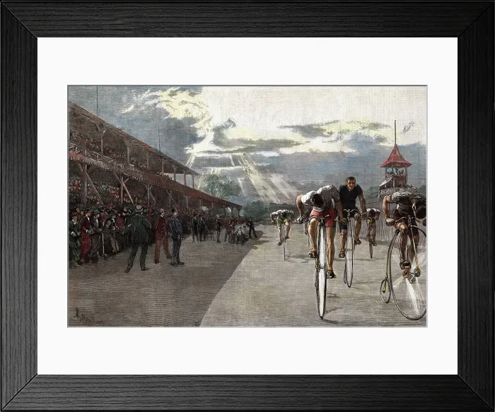 Framed Print : Illustration Depicting Bicycle Tournament