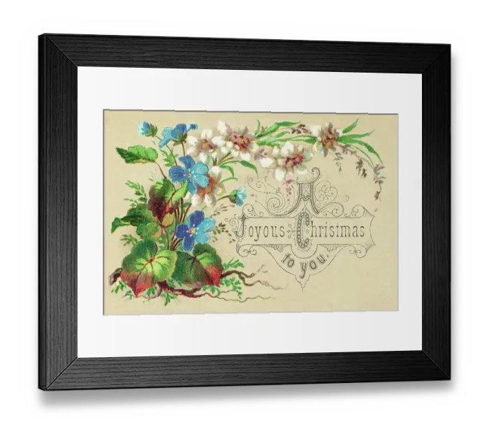 Framed Print : Christmas Card with Bouquet Framed Print : Christmas Card with Bouquet