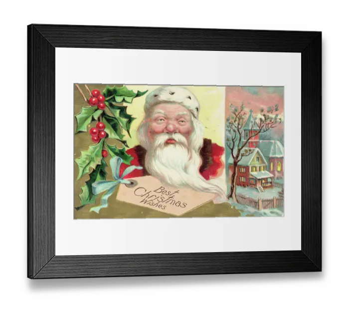 Framed Print : Santa Claus Postcard For Christmas Framed Print : Santa Claus Postcard For Christmas