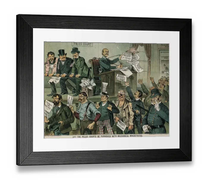 Framed Print : Illustration Depicting Police Court Shortcomings by Oppet Framed Print : Illustration Depicting Police Court Shortcomings by Oppet