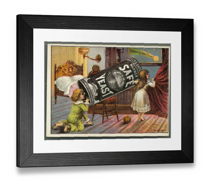Framed Print : Ad for Warner's Safe Yeast