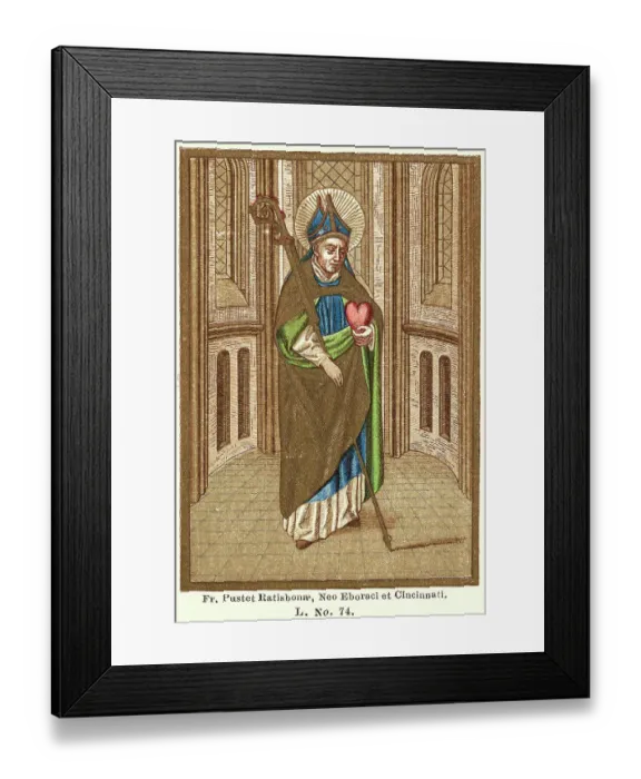 Framed Print : St. Augustine Holding Staff and Heart