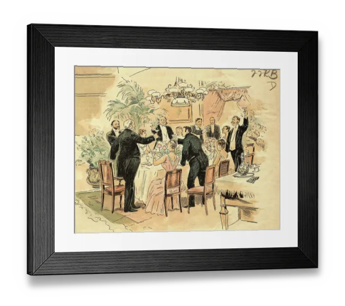Framed Print : People Toasting at a Dinner Party Framed Print : People Toasting at a Dinner Party