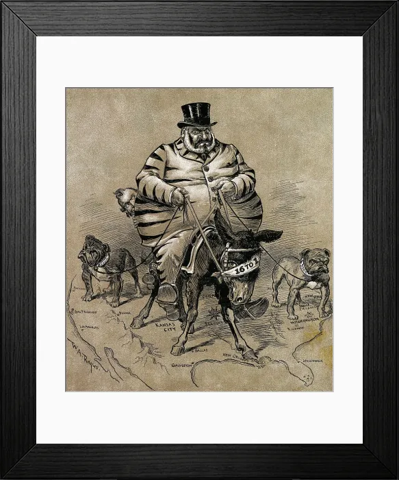 Framed Print : Cartoon of Richard Croker on a Donkey Framed Print : Cartoon of Richard Croker on a Donkey