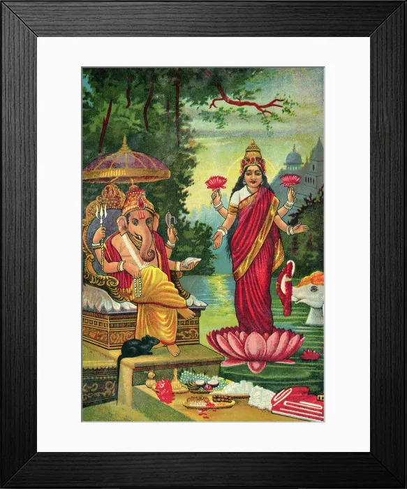 Framed Print : Hindu Deities in Outdoor Scene Framed Print : Hindu Deities in Outdoor Scene