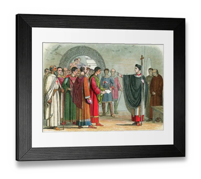 Framed Print : Drawing of Thomas A. Becket Admonishing Earl of Leicester Framed Print : Drawing of Thomas A. Becket Admonishing Earl of Leicester