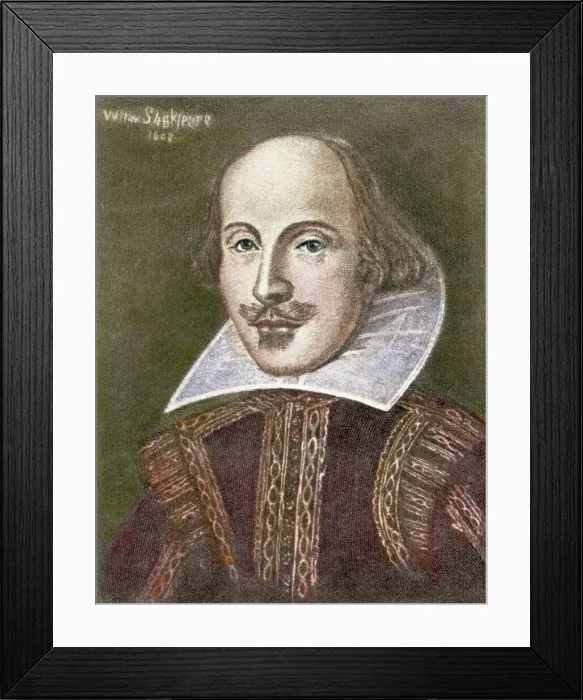 Framed Print : William Shakespeare In Color Illustration Framed Print : William Shakespeare In Color Illustration