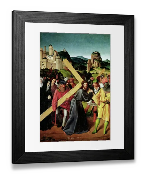 Framed Print : Illustration of Scene with Christ Bearing His Cross to Calvary Framed Print : Illustration of Scene with Christ Bearing His Cross to Calvary