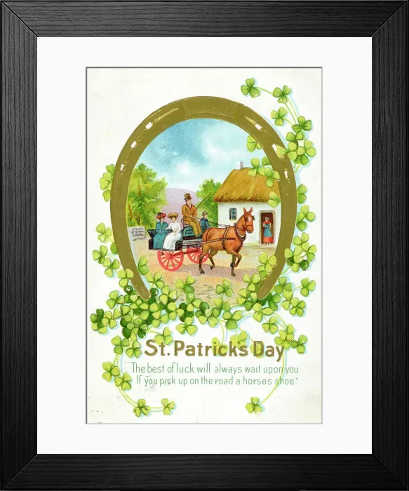 Framed Print : Family Riding In Carriage On Card Framed Print : Family Riding In Carriage On Card