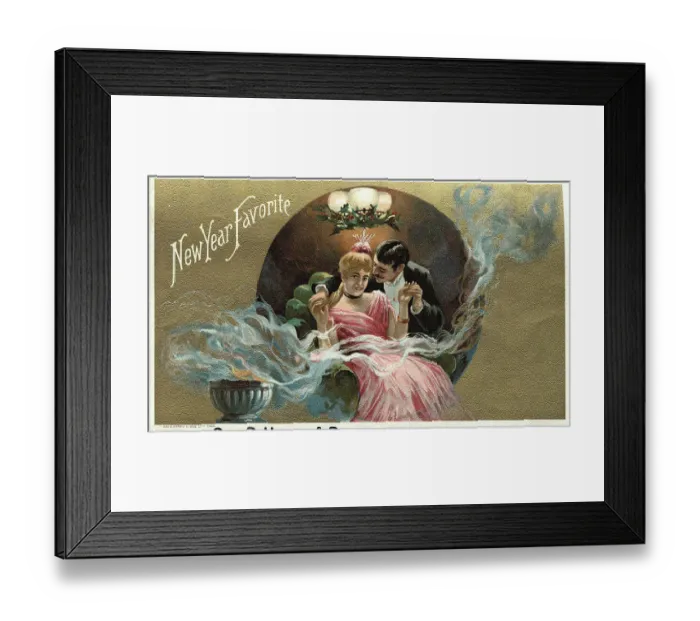 Framed Print : Advertisement / Lithographers / Couple Seate Framed Print : Advertisement / Lithographers / Couple Seate