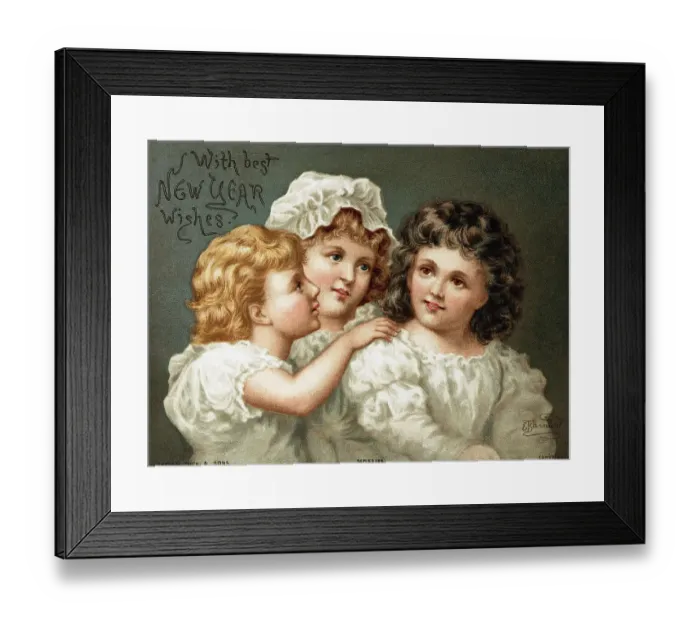 Framed Print : Greeting Card / New Year / Children / Illust
