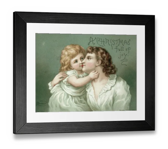 Framed Print : A Christmas Full of Joy Postcard Framed Print : A Christmas Full of Joy Postcard