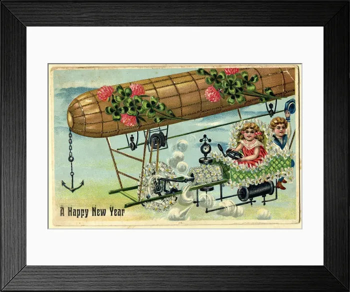 Framed Print : Postcard, A Happy New Year Framed Print : Postcard, A Happy New Year