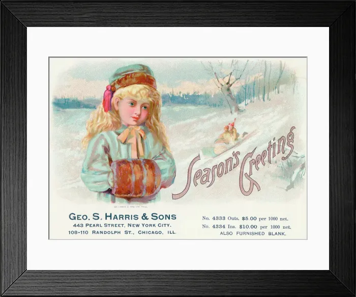 Framed Print : Advertisement For Greeting Cards Framed Print : Advertisement For Greeting Cards