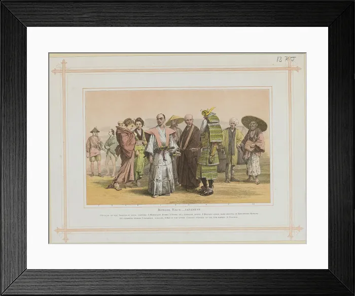 Framed Print : Illustration of Japanese People