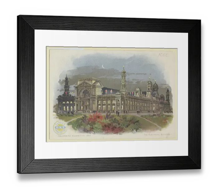Framed Print : Color Print Depicting the Electrical Building at the World's Columbian Exposition Framed Print : Color Print Depicting the Electrical Building at the World's Columbian Exposition