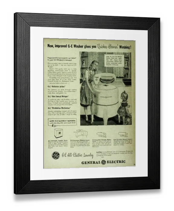 Framed Print : General Electric Laundry Machine Framed Print : General Electric Laundry Machine