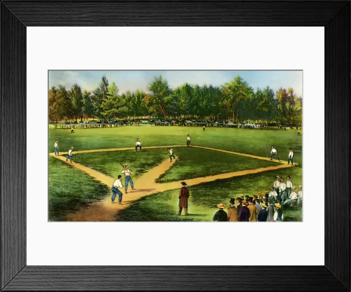 Framed Print : Illustration of Baseball Game Framed Print : Illustration of Baseball Game