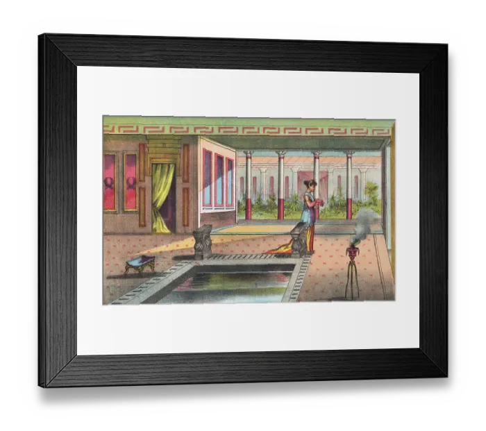 Framed Print : 19th-Century Illustration Depicting the Interior of a Roman Home Framed Print : 19th-Century Illustration Depicting the Interior of a Roman Home