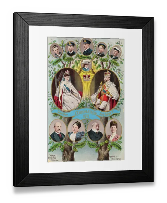 Framed Print : Commemorative Illustration of 1911 British Coronation Framed Print : Commemorative Illustration of 1911 British Coronation