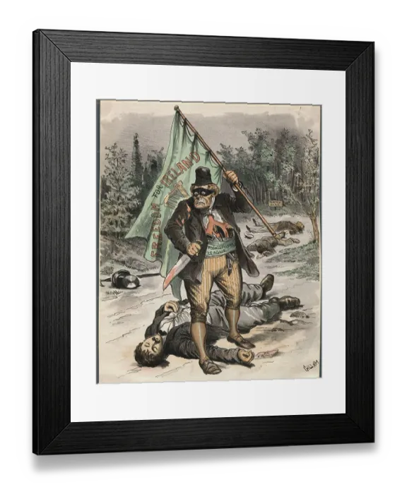 Framed Print : Political Illustration Depicting Irish Assassin Framed Print : Political Illustration Depicting Irish Assassin