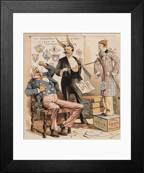 Framed Print : Political Illustration Depicting Uncle Sam Laughing Framed Print : Political Illustration Depicting Uncle Sam Laughing