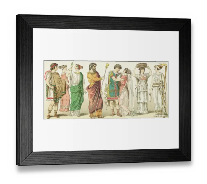 Framed Print : Illustration of Ancient Greek Fashions Framed Print : Illustration of Ancient Greek Fashions