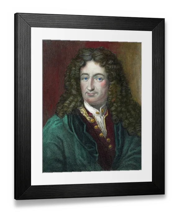 Framed Print : Hand-Colored Engraving of Gottfried Wilhelm Leibnitz by Benjamin Holl Framed Print : Hand-Colored Engraving of Gottfried Wilhelm Leibnitz by Benjamin Holl
