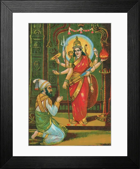 Framed Print : Man Praying to Goddess Framed Print : Man Praying to Goddess
