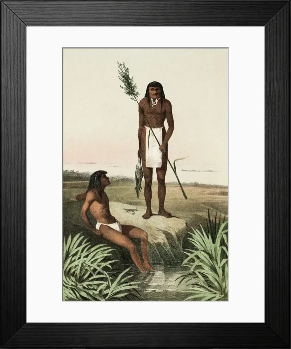 Framed Print : Central American Natives at Small Pond Framed Print : Central American Natives at Small Pond