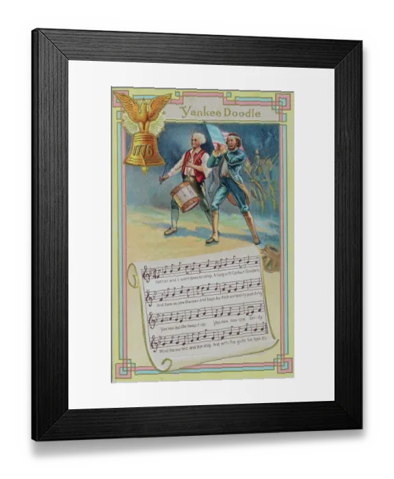Framed Print : Illustration Depicting Men Playing Yankee Doodle Framed Print : Illustration Depicting Men Playing Yankee Doodle