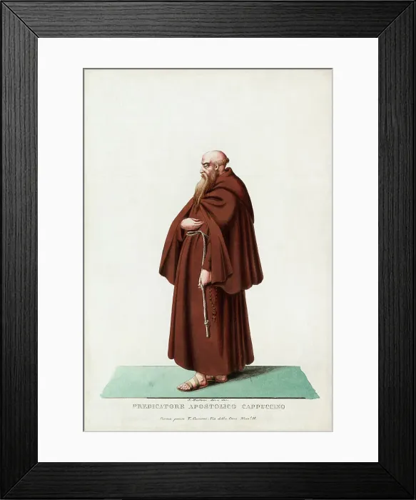 Framed Print : Profile Depiction of Early Italian Monk