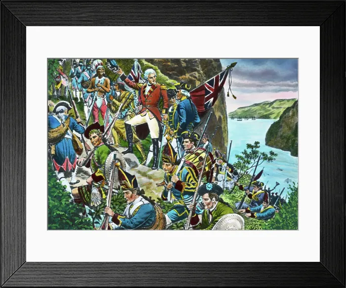 Framed Print : Illustration of James Wolf Leading his Men Framed Print : Illustration of James Wolf Leading his Men