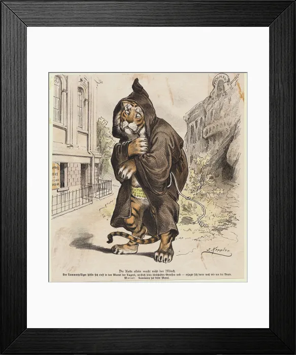 Framed Print : Illustration Depicting Tiger Wearing Monks Robes Framed Print : Illustration Depicting Tiger Wearing Monks Robes