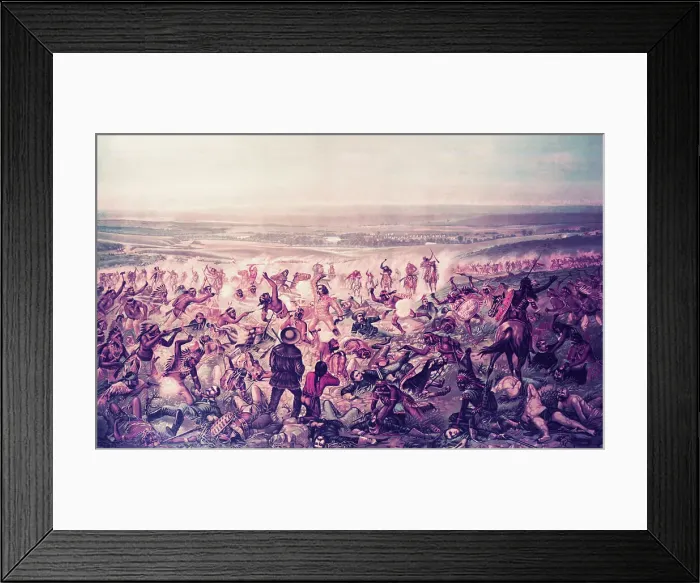 Framed Print : Illustration of General Custer's Last Stand Framed Print : Illustration of General Custer's Last Stand
