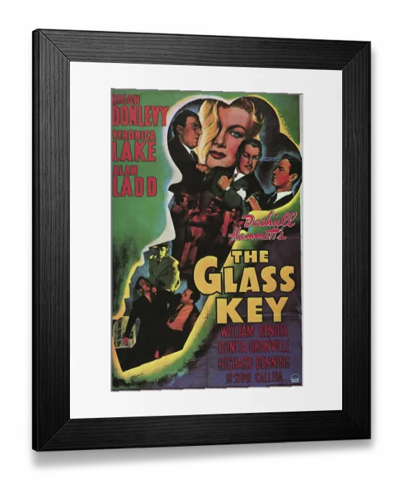 Framed Print : The Glass Key Movie Poster