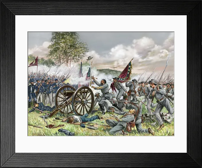 Framed Print : Illustration of General Lewis Armistead at the Battle of Gettysburg Framed Print : Illustration of General Lewis Armistead at the Battle of Gettysburg