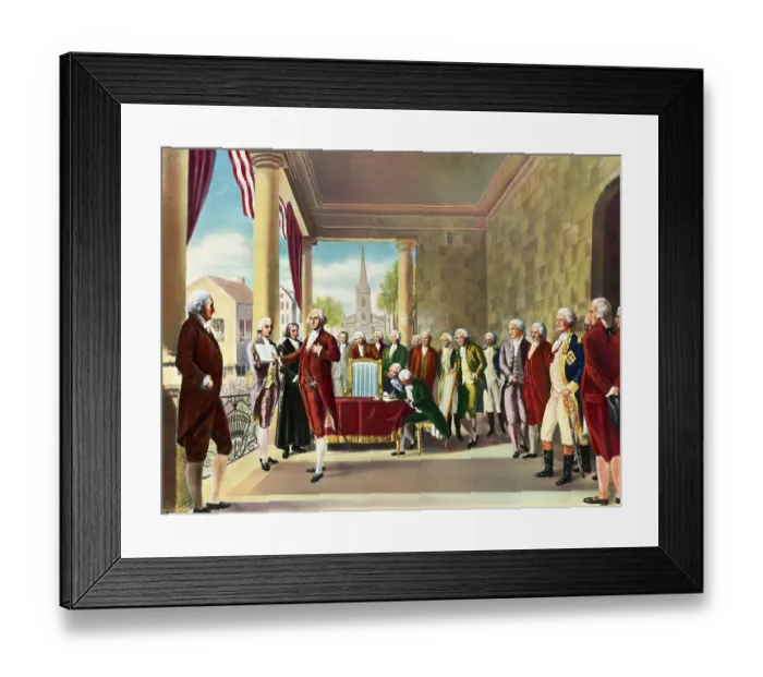 Framed Print : Illustration of George Washington Taking Oath of Office Framed Print : Illustration of George Washington Taking Oath of Office
