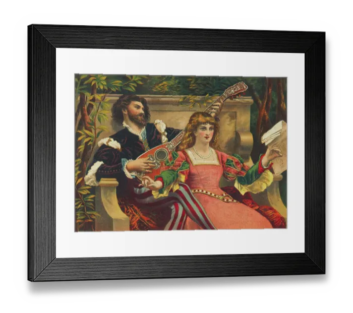 Framed Print : Two Lovers in a Garden Framed Print : Two Lovers in a Garden